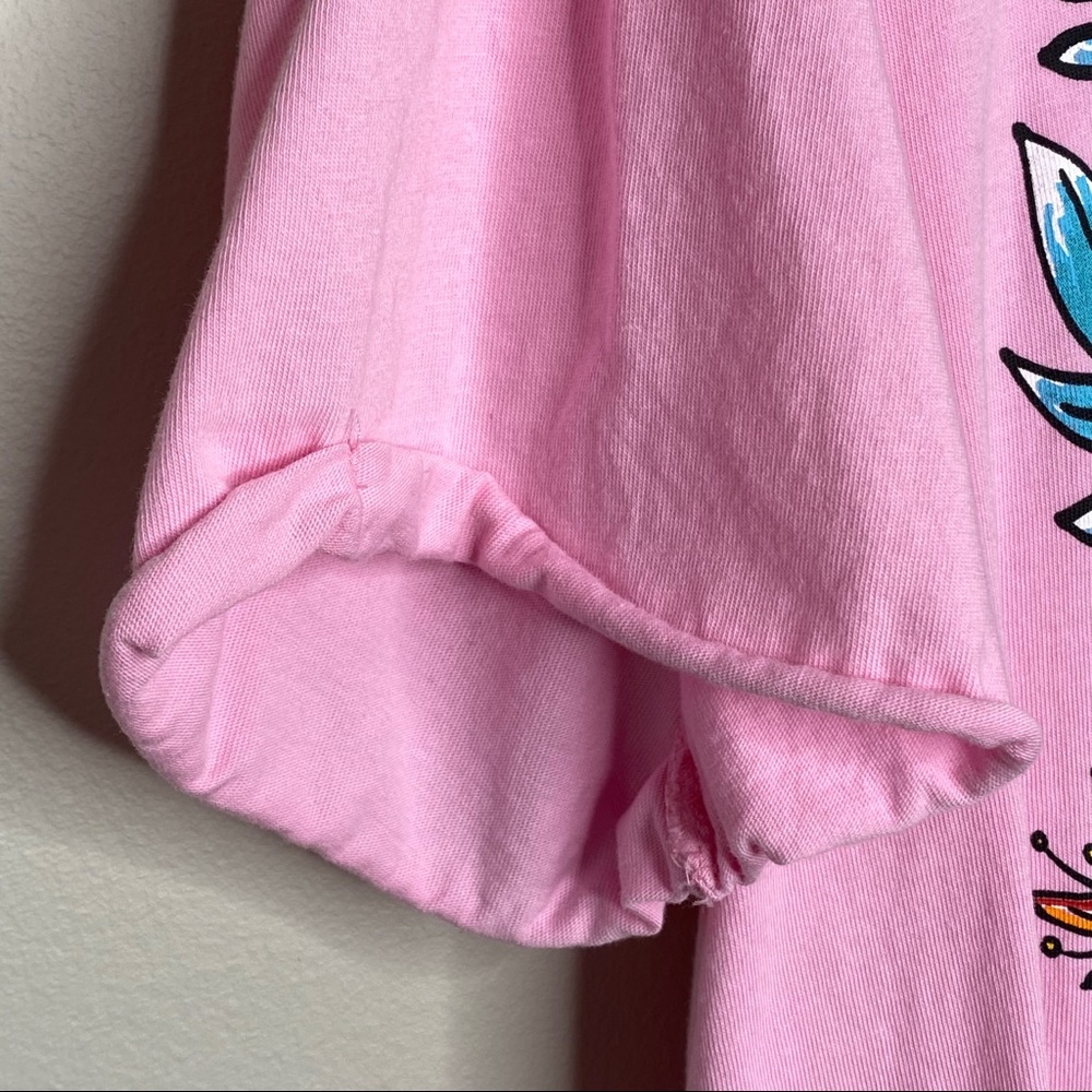 Zara Graphic Floral Print Pink Boxy Classic Tee M - Picture 4 of 6